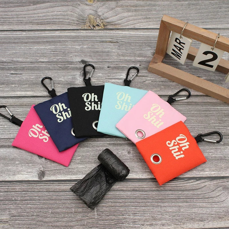 Portable Pet Poop Bag Dispenser Canvas Garbage Bags Outdoor Waste Bag Holder for Dogs Cats Puppy Cat Pick up Organizer