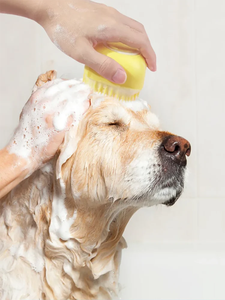 New Bath Massage Brush Bathroom Multifunctional Puppy Big Dog Cat Soft Safety Silicone Pet Accessories for Dogs Cats Tools