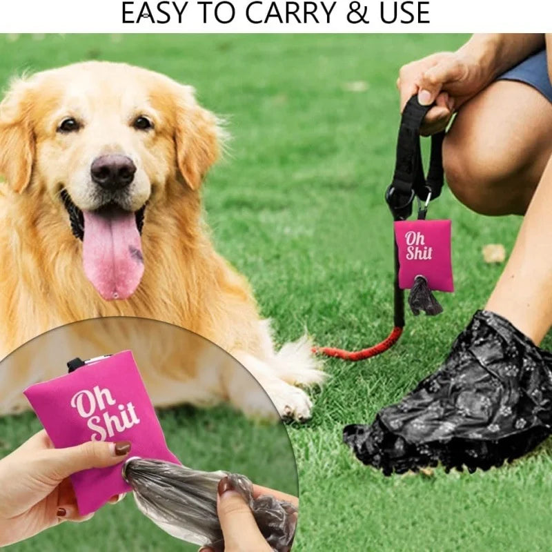 Portable Pet Poop Bag Dispenser Canvas Garbage Bags Outdoor Waste Bag Holder for Dogs Cats Puppy Cat Pick up Organizer