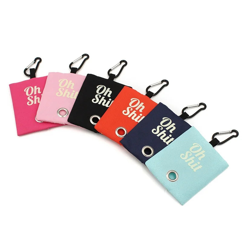 Portable Pet Poop Bag Dispenser Canvas Garbage Bags Outdoor Waste Bag Holder for Dogs Cats Puppy Cat Pick up Organizer